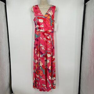 Soft Surroundings Posie Dress Pink floral Island Vacation Spring Summer Maxi Dre